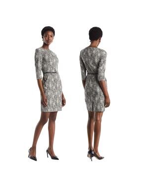 MM.Lafleur Women's Black/White Etsuko 3/4 Sleeve Sheath Dress size 0